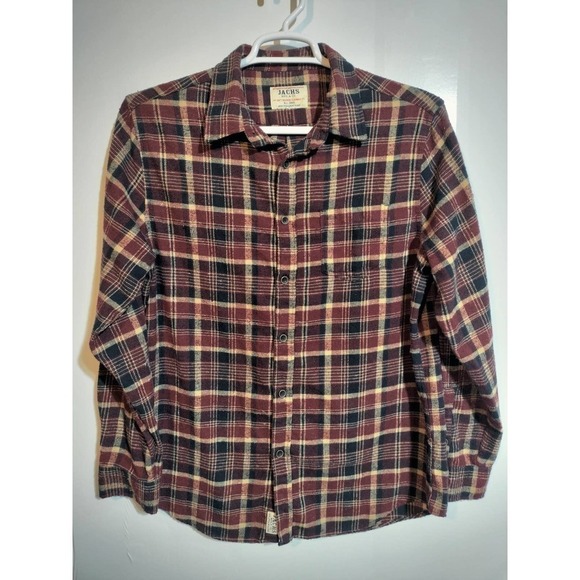Jachs VINTAGE red and black flannel shirt MEN XL - Picture 1 of 5